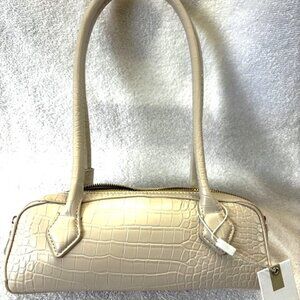 Moda Luxe 'Ivory Lola' small croc embossed shoulder bag NWT
